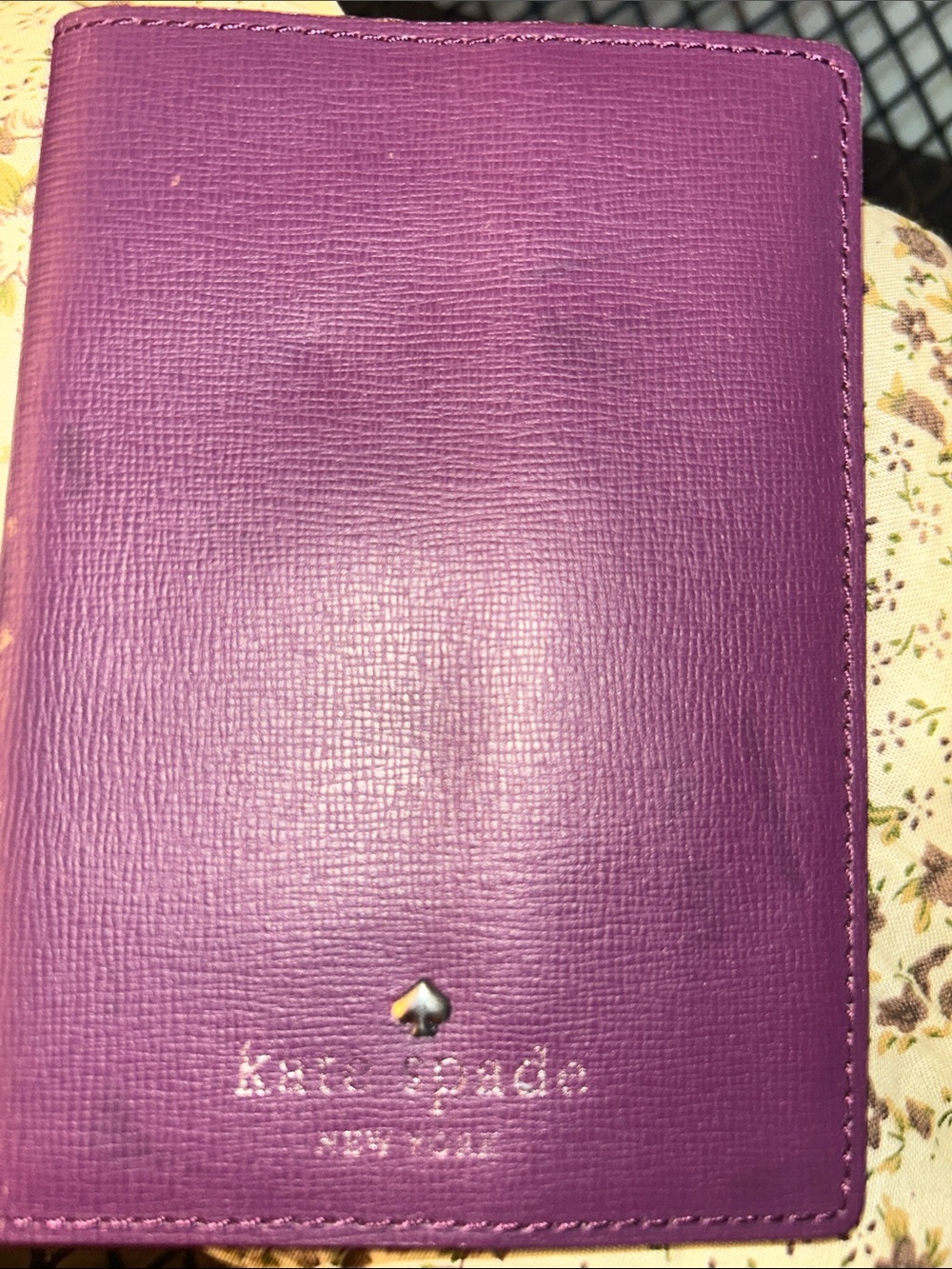 kate spade purple leather passport cover